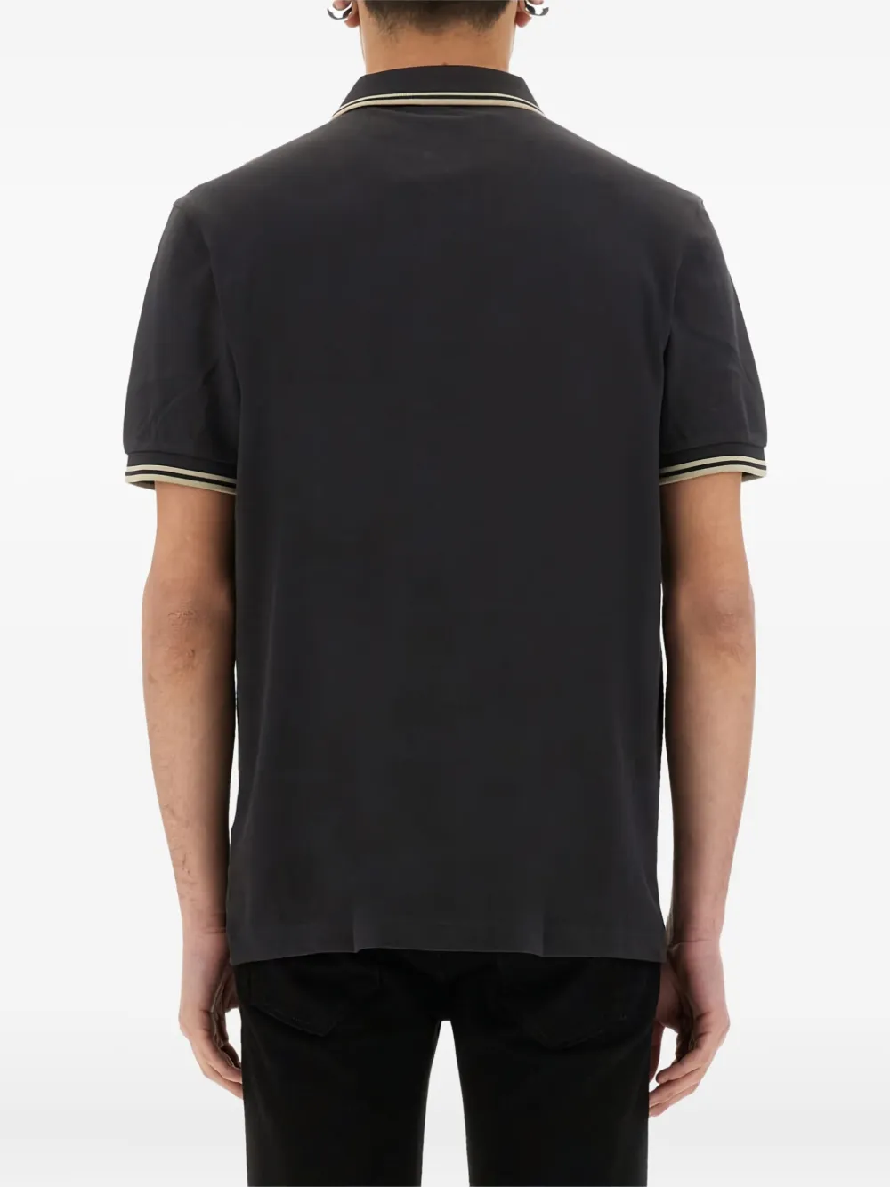 Fred Perry Poloshirt met gestreepte afwerking Grijs
