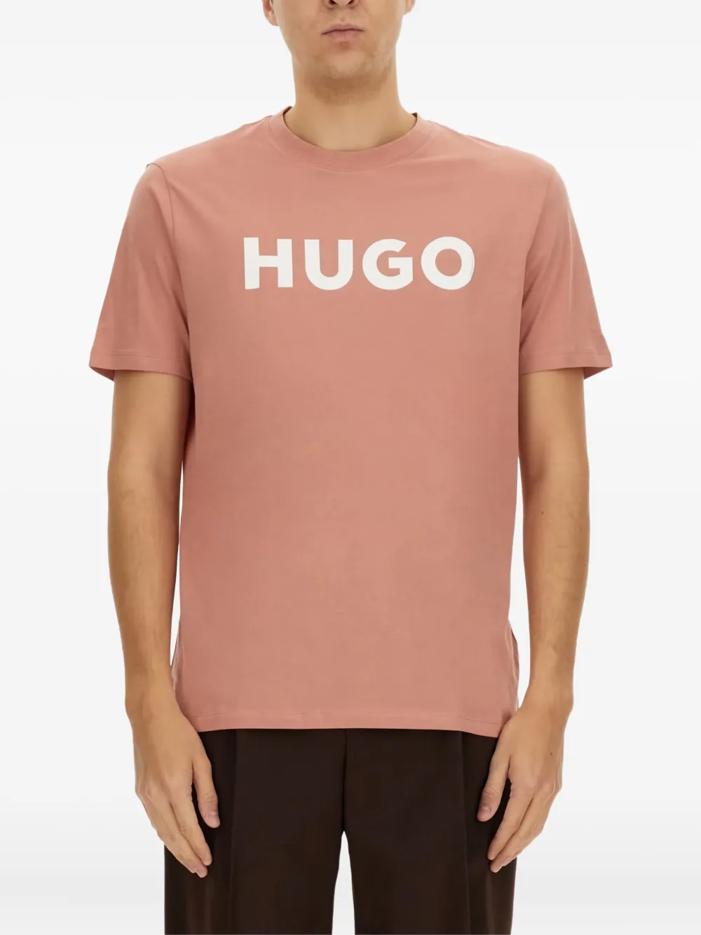 HUGO logo-print T-shirt | Pink | Image 1