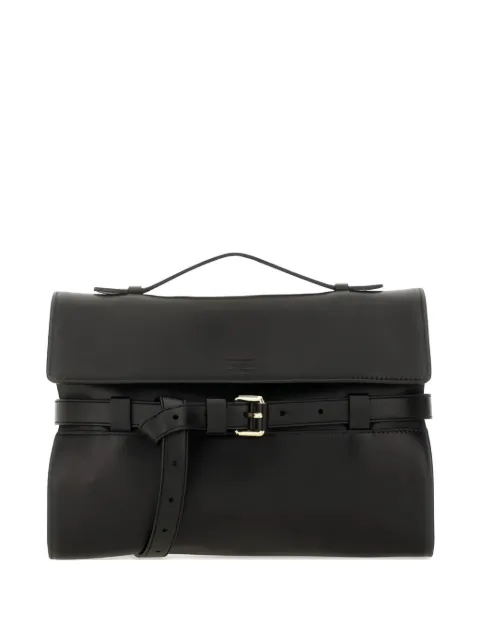 Moschino belted leather tote bag