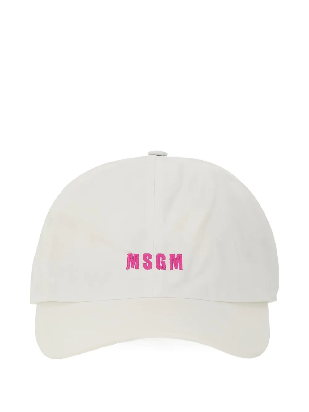 Msgm Logo Embroidered Baseball Cap In White