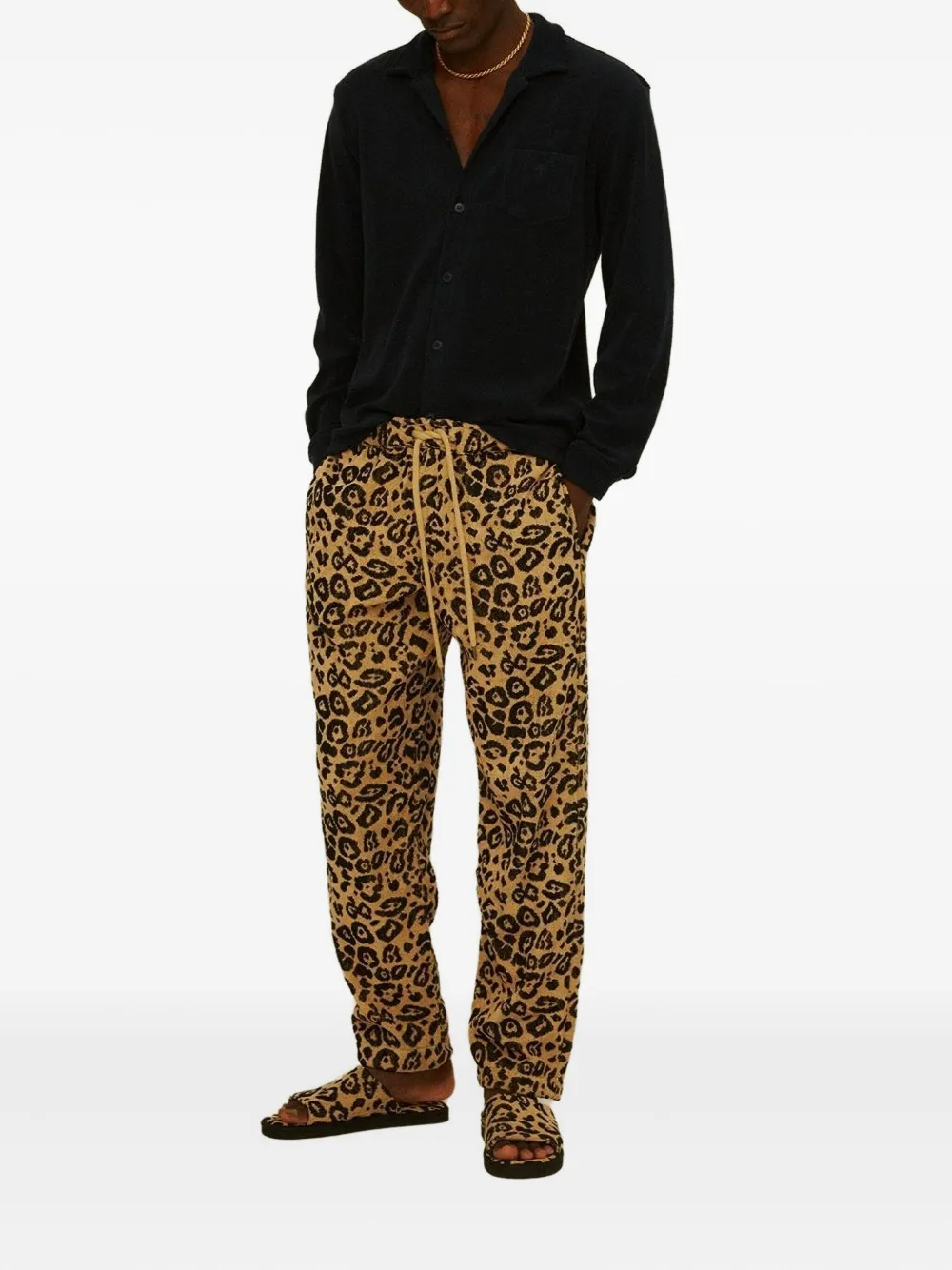 OAS Company Broek met luipaardprint - Beige