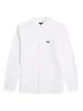 Fred Perry logo-embroidered button-down shirt - White
