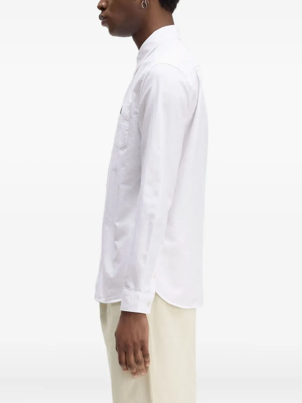 Fred Perry Overhemd met geborduurd logo Wit