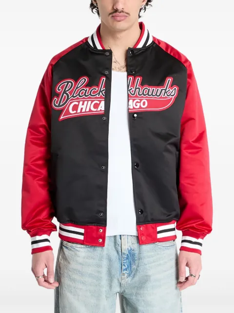 Mitchell & Ness logo-print bomber jacket