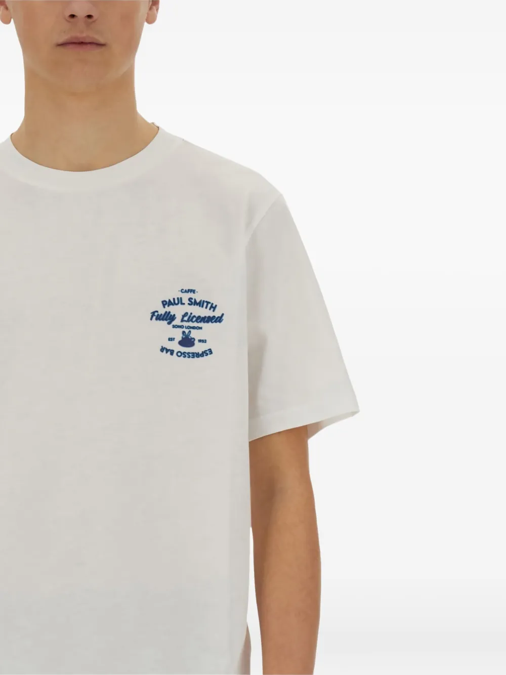 Paul Smith T-shirt van biologisch katoen met Espresso Bar-print Wit