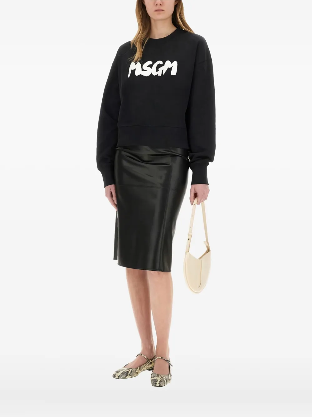 MSGM logo-print cropped sweatshirt | Sudaderas | Image 2