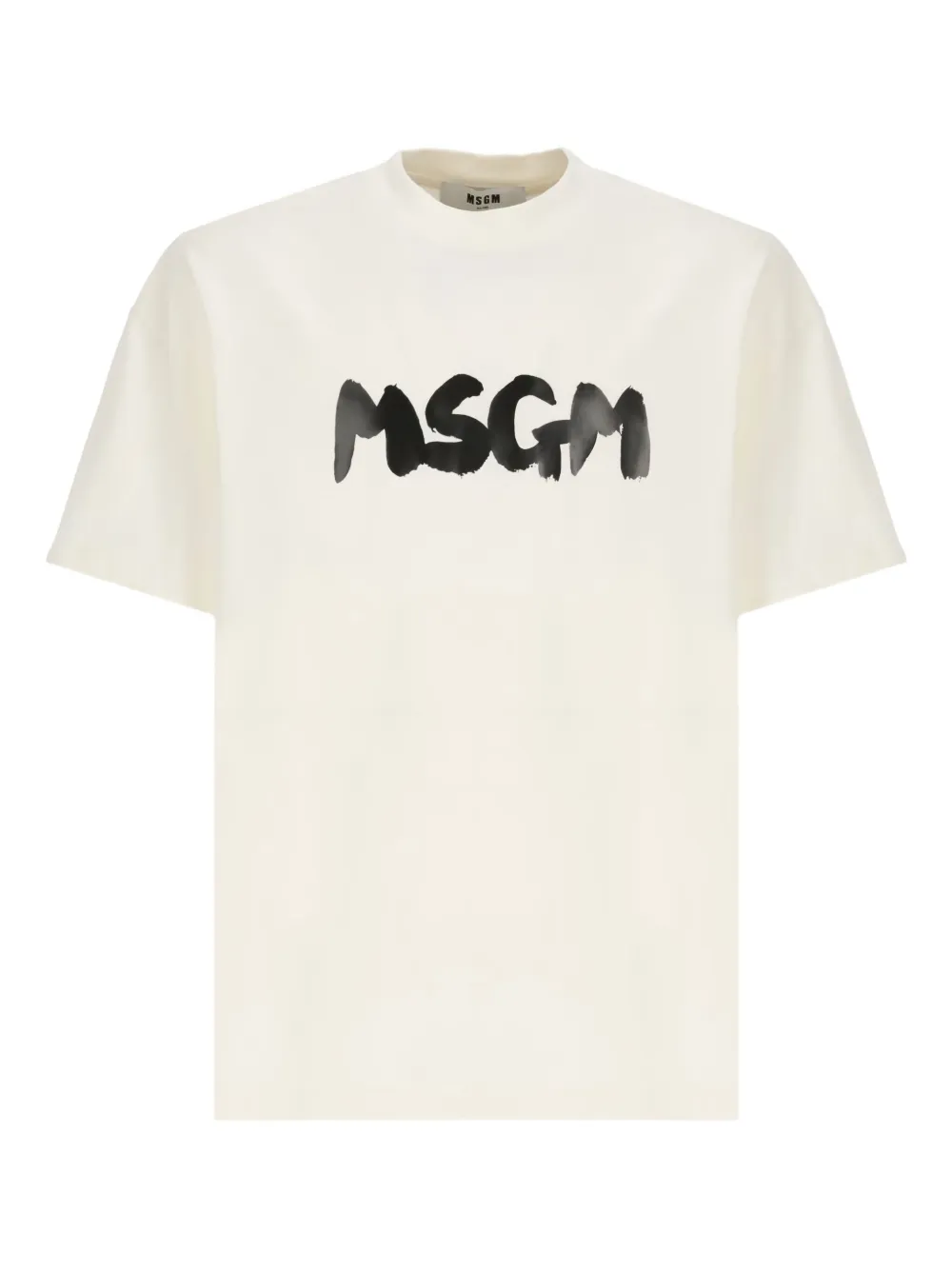 MSGM brushstroke logo.-print T-shirt | Neutrals | Image 1