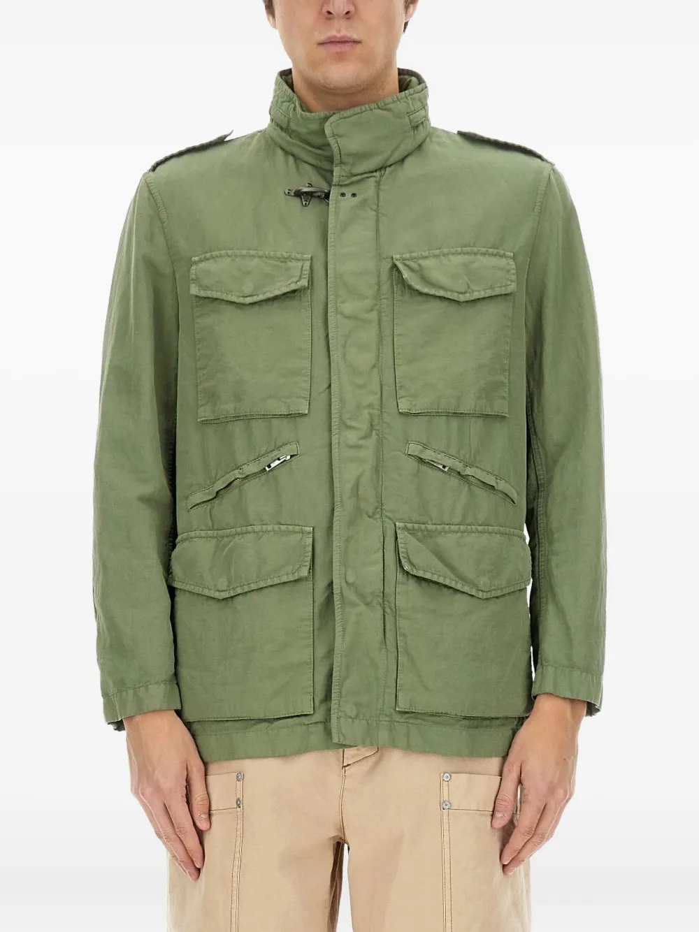 Fay Multi-pocket Cotton Jackets In Green