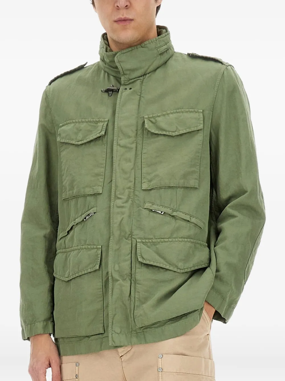 Fay Multi-pocket Cotton Jackets In Green