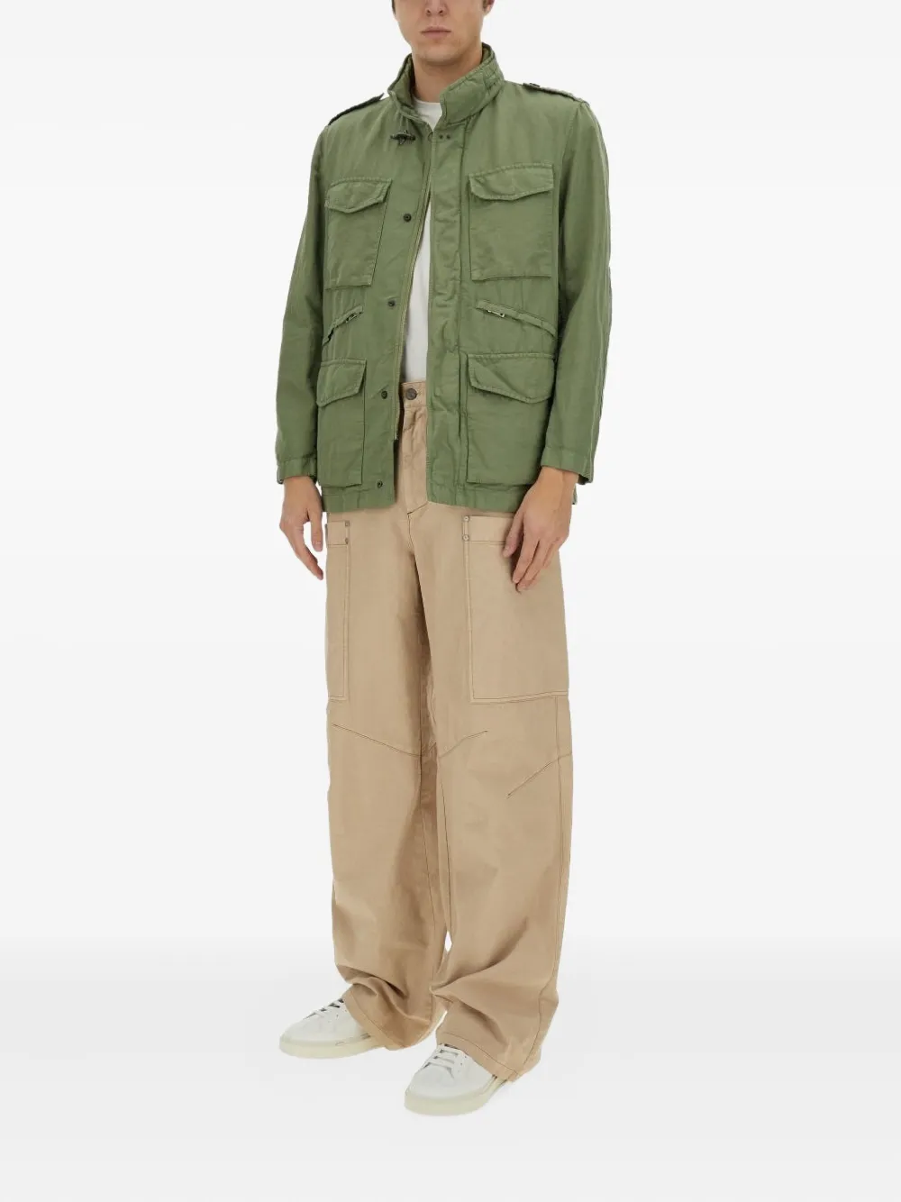 Fay Multi-pocket Cotton Jackets In Green