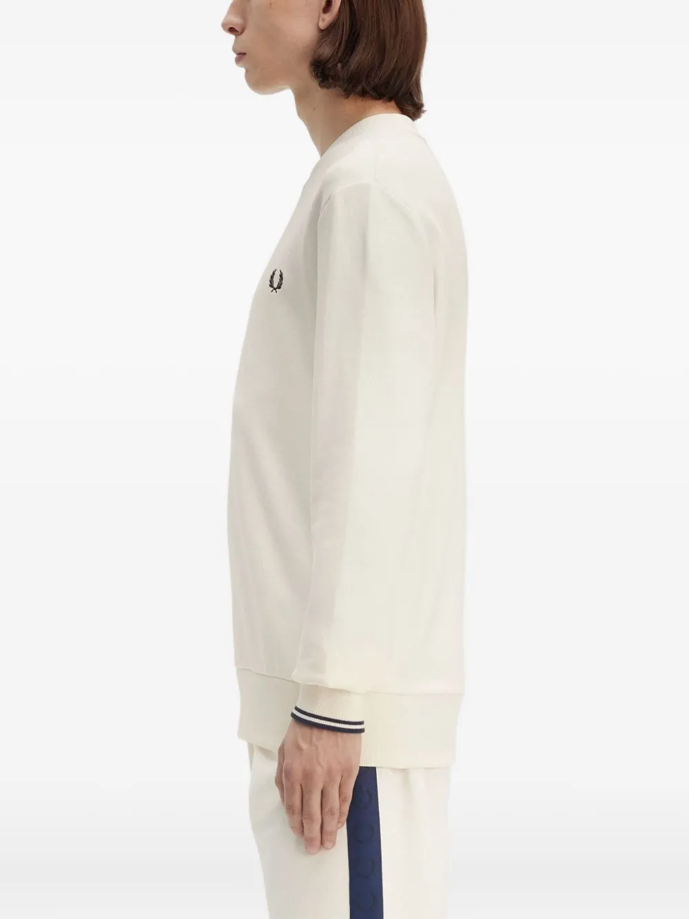 Fred Perry Sweater met geborduurd logo Beige