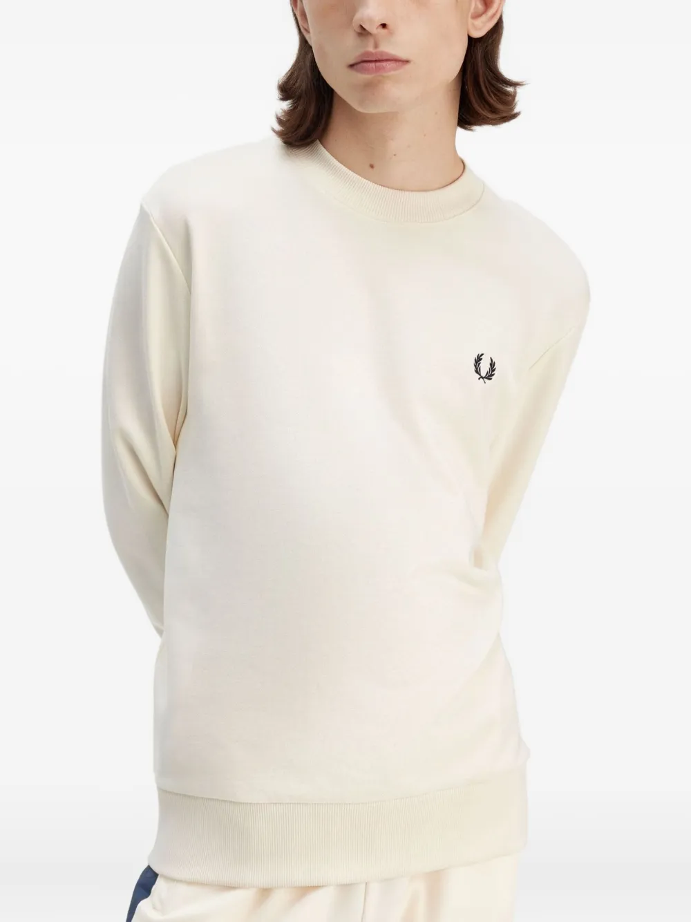 Fred Perry Sweater met geborduurd logo Beige