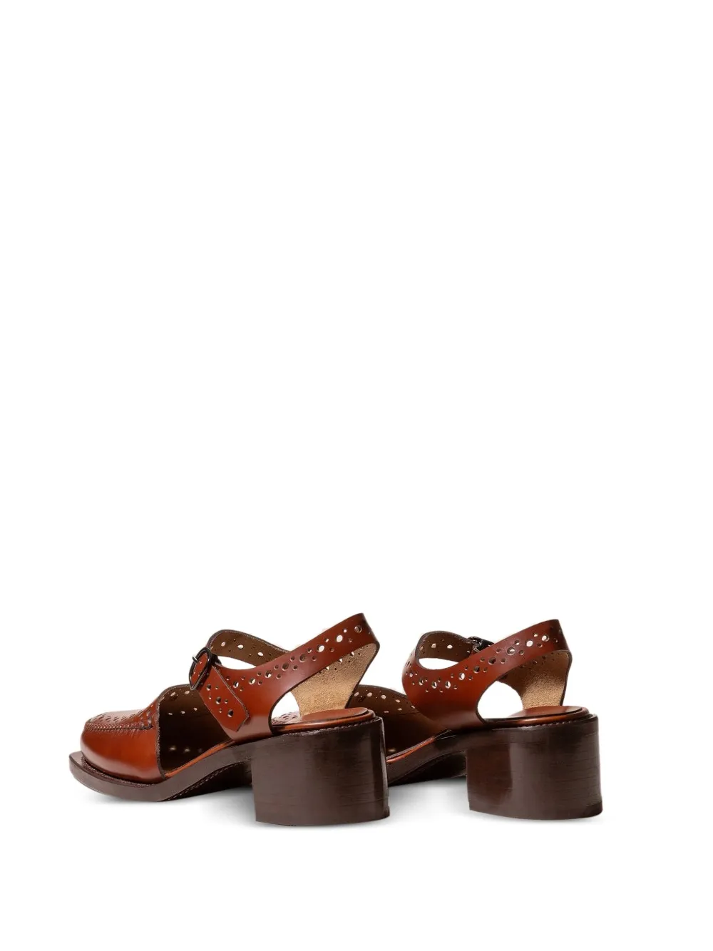 Hereu 50mm Picada buckle-fastening perforated pumps Brown