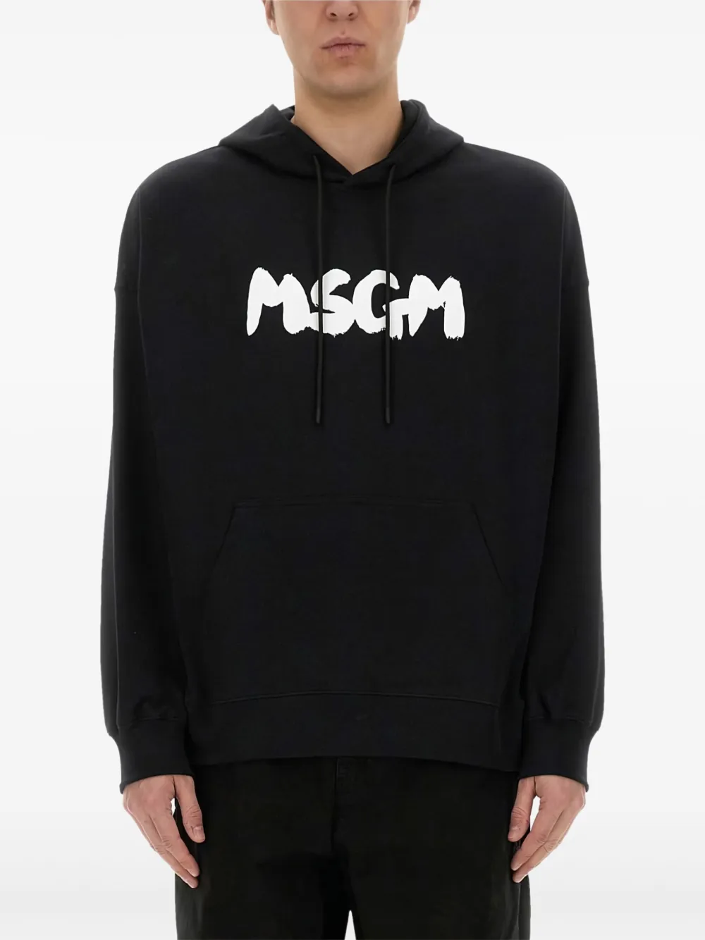MSGM logo-print hoodie | Black | Image 1