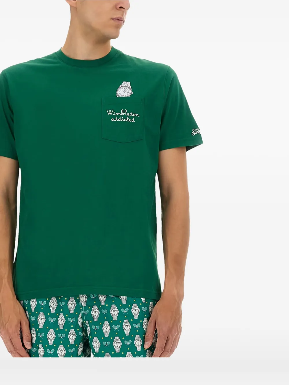 Mc2 Saint Barth Austin Pocket-watch Printed T-shirt In Green