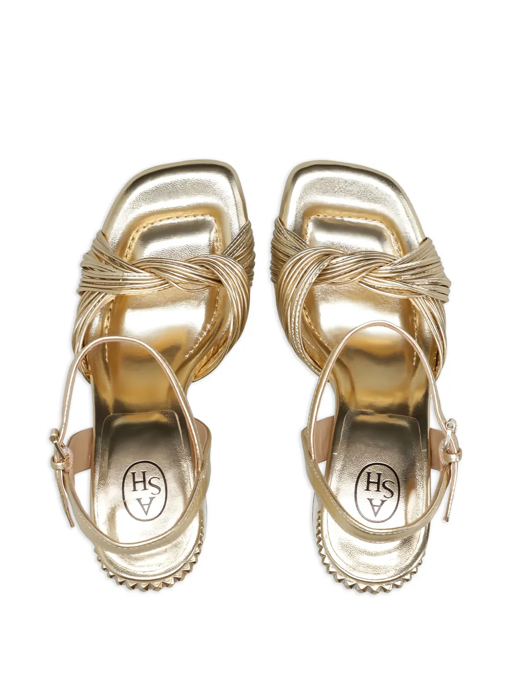 Ash 80mm knotted ankle-strap sandals Gold