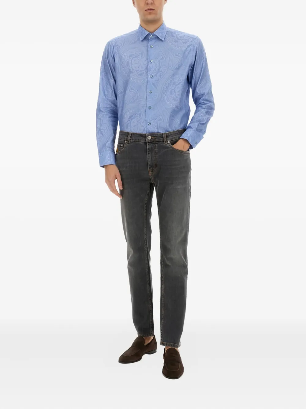 ETRO Overhemd met paisley-print Blauw