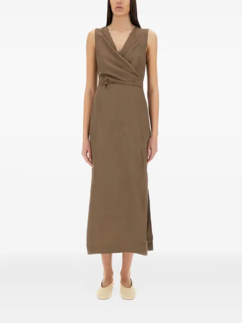 Brunello Cucinelli wrap-effect sleeveless dress