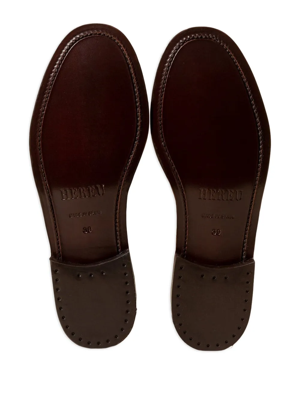 Hereu Picada perforated leather flats Brown