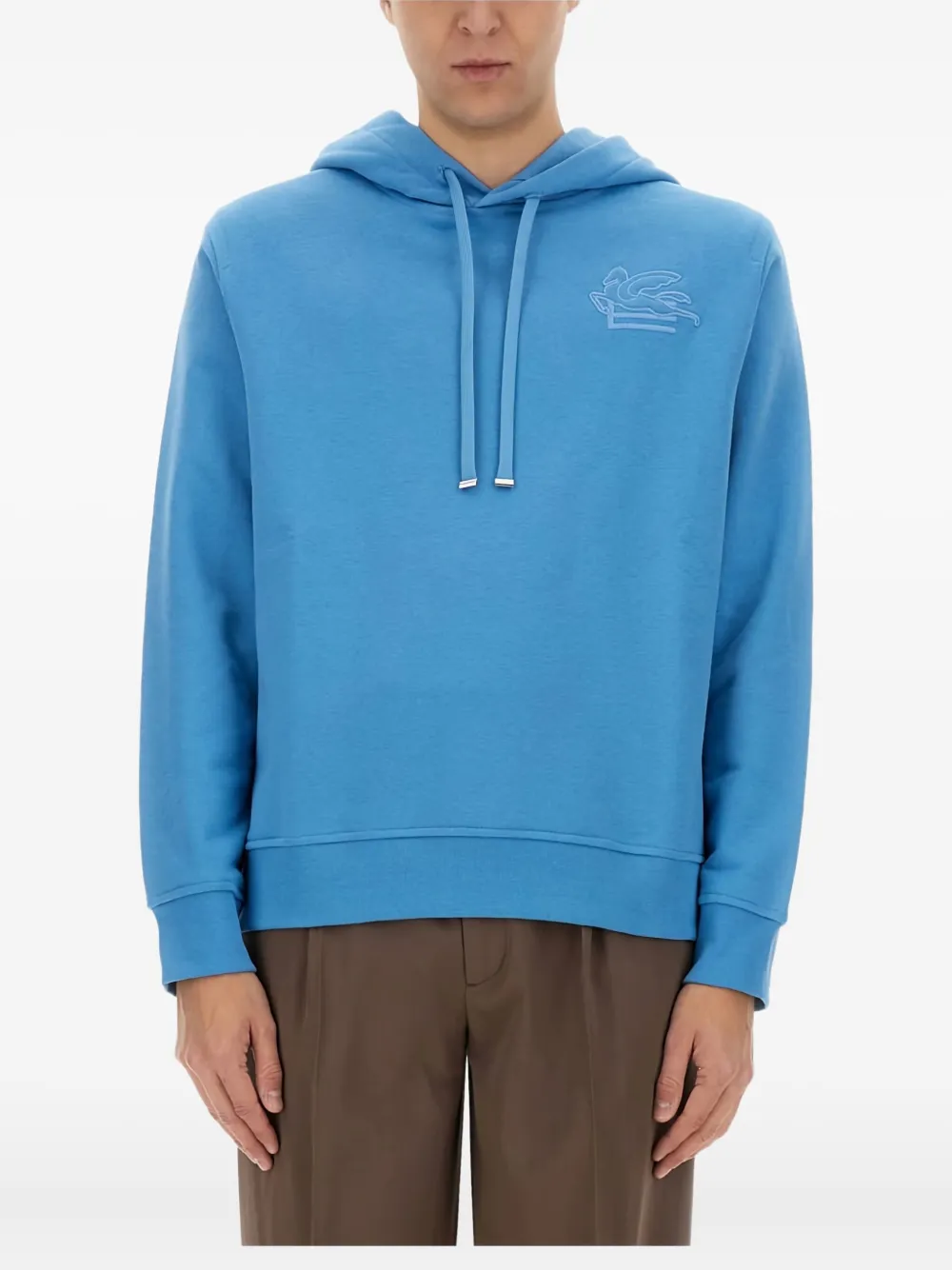 ETRO embroidered logo hoodie - Blu