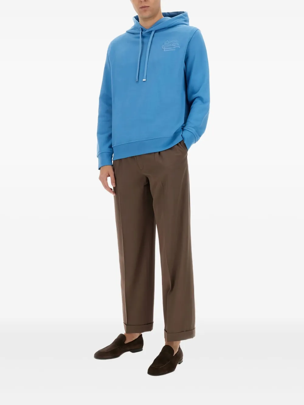 ETRO Hoodie met geborduurd logo Blauw