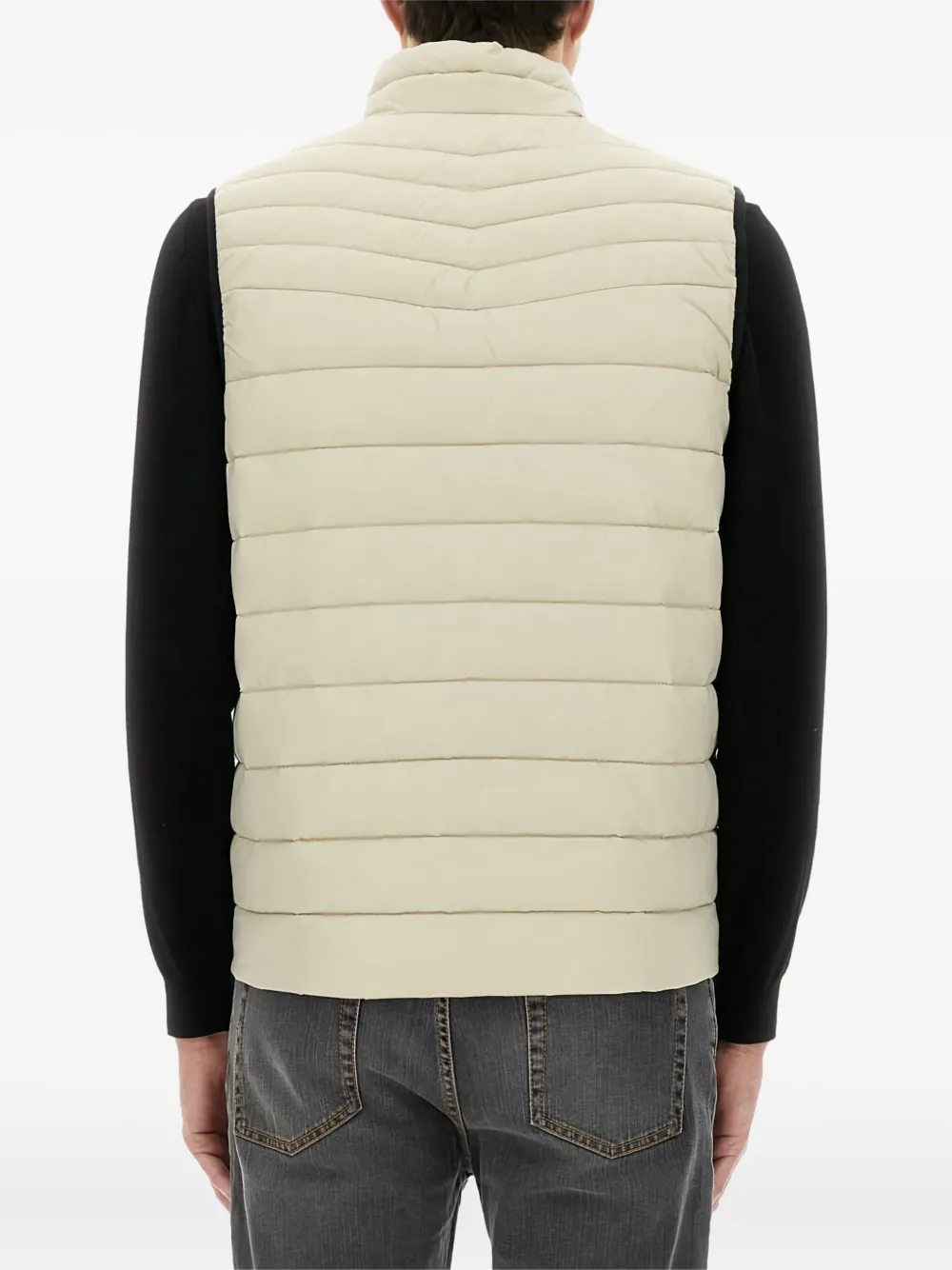 BOSS Gewatteerde bodywarmer met hoge hals Beige