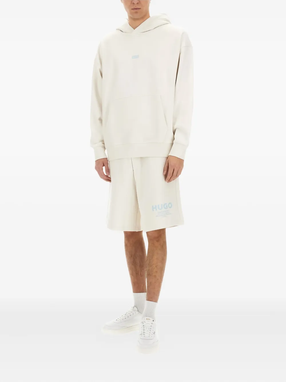 BOSS Hoodie met logoprint Wit