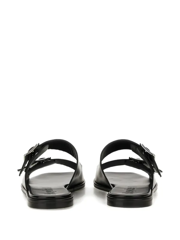 Aeyde Tonya double-buckle Leather Sandals | Black | FARFETCH