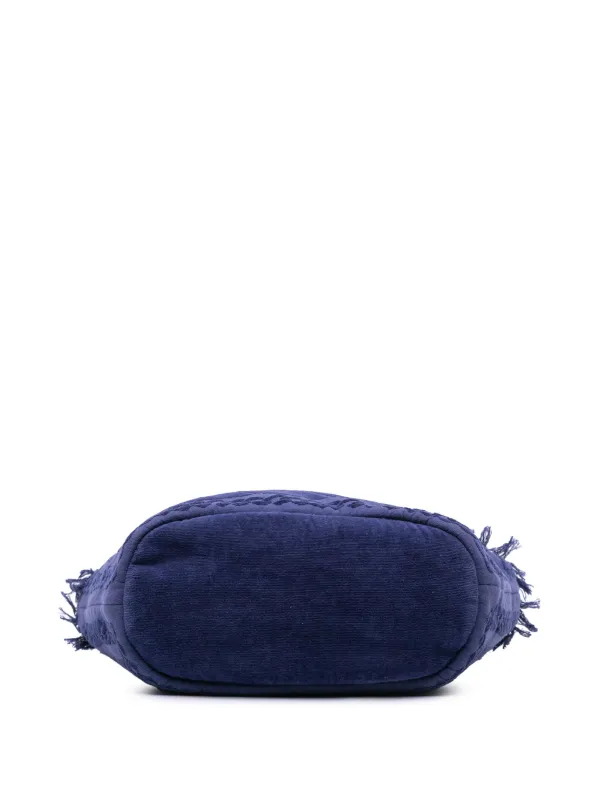 CHANEL Pre-Owned 2010-2025 CC Terry Cloth Beach Tote Bag Blue
