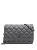 CHANEL Pre-Owned 2018-2019 Quilted Aged Calfskin Tassel Wallet On Chain crossbody bag - Grey