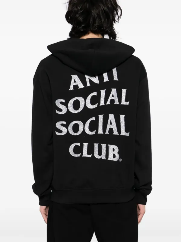 Anti Social Social Club Mind Games Glitter Hoodie | Black