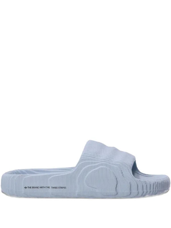 Adidas Adilette 22 Textured open-toe Slides Blue FARFETCH IN