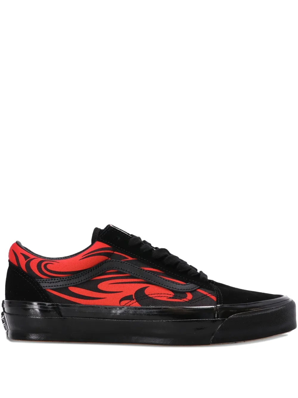 Vans flame-embellished low-top sneakers Black