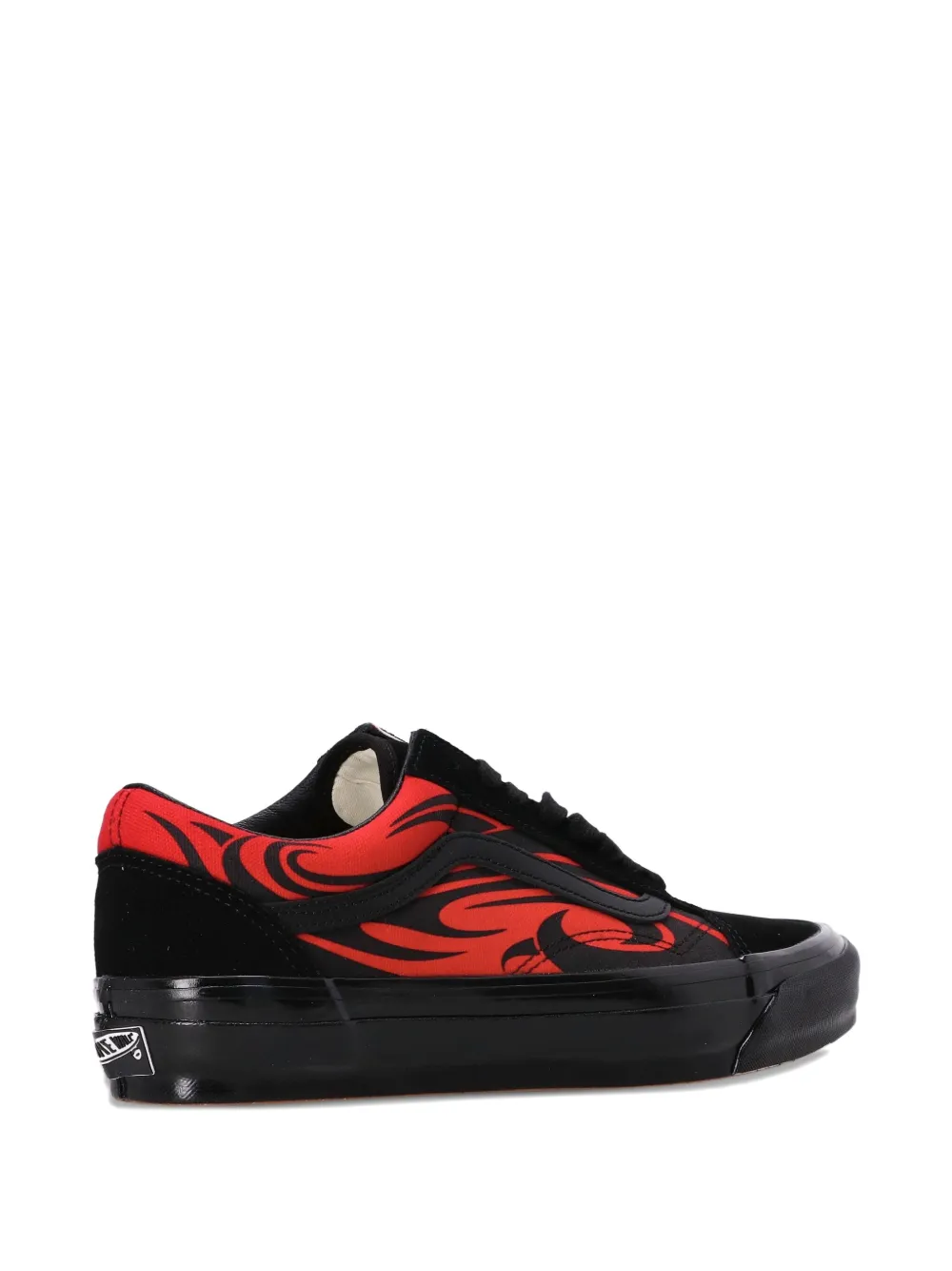 Vans flame-embellished low-top sneakers Black