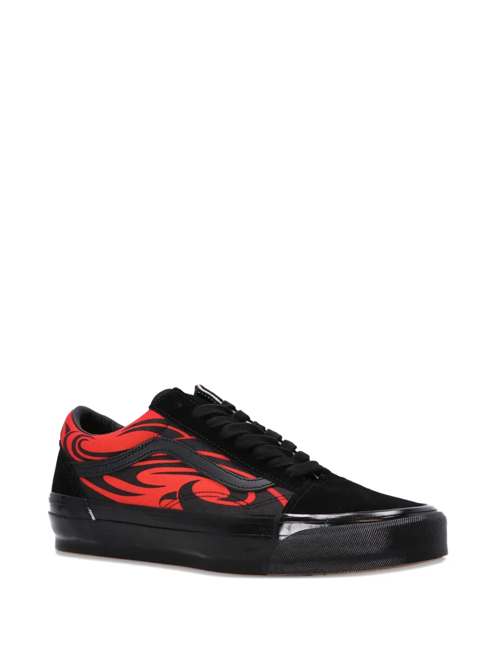 Vans flame-embellished low-top sneakers Black