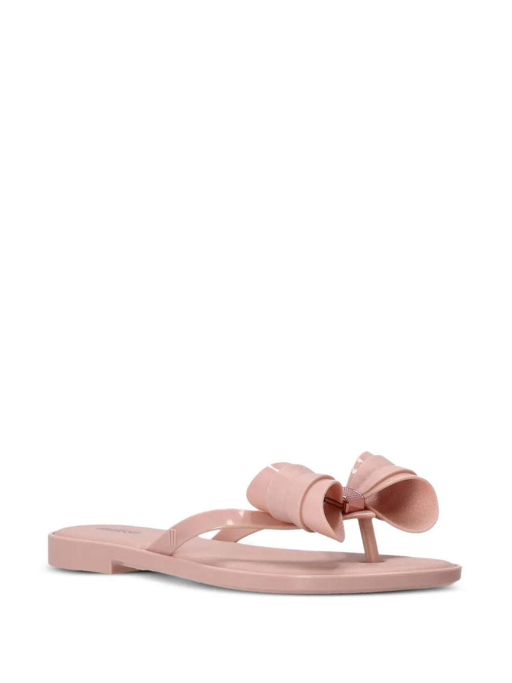 Melissa Slim V bow-embellished flip flops Roze