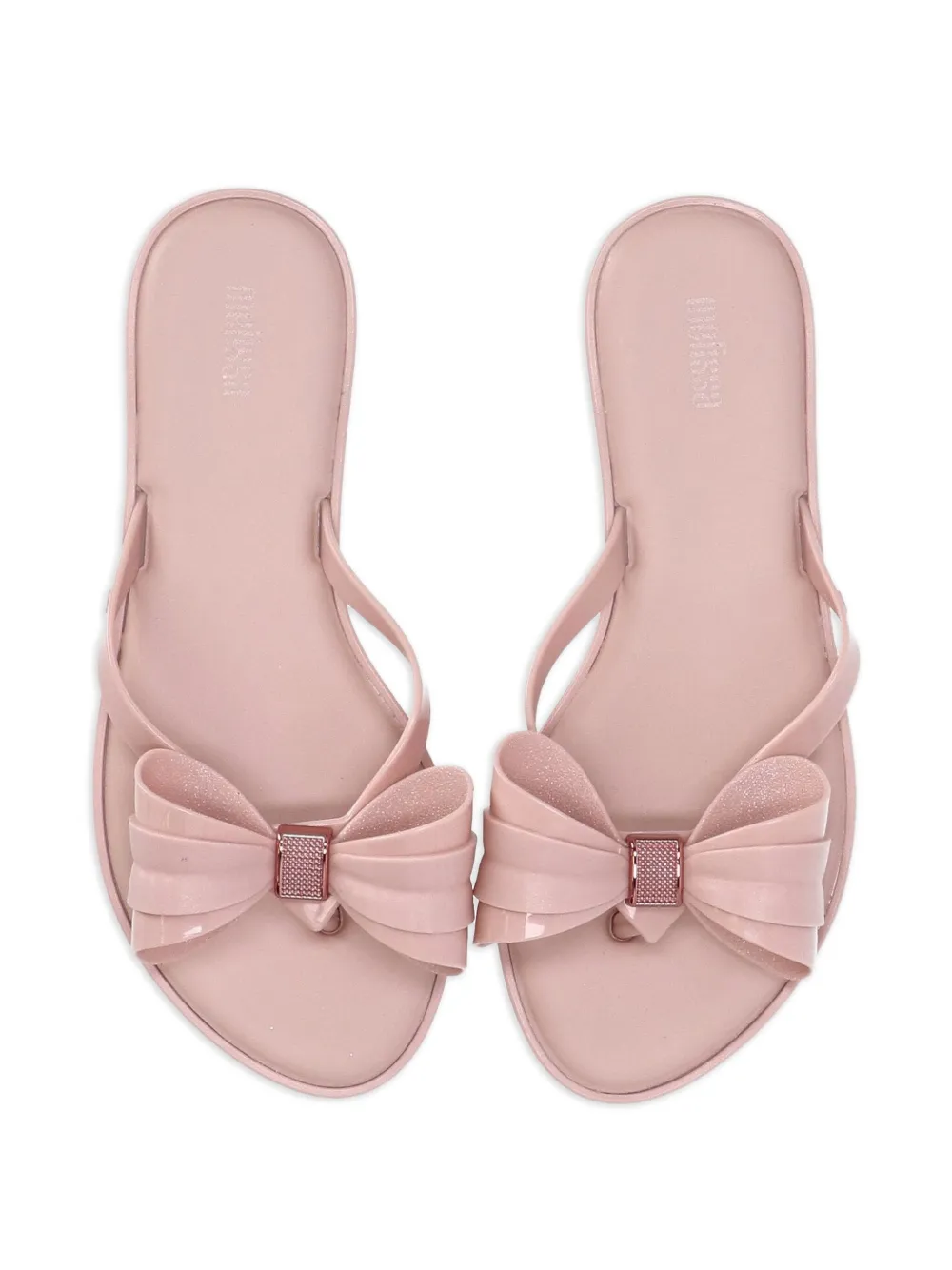 Melissa Slim V bow-embellished flip flops Roze