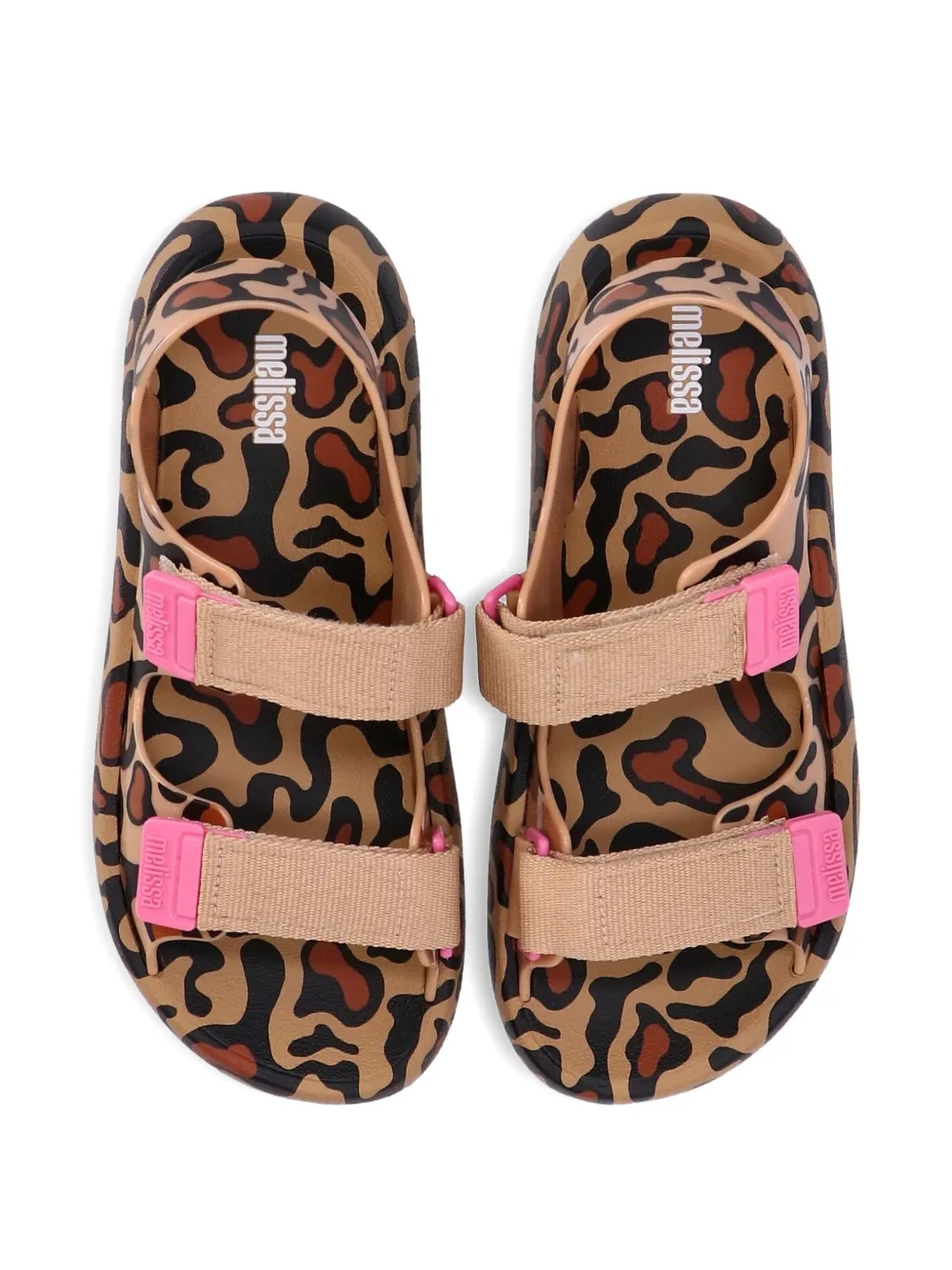 Melissa Mix Ad leopard-print flat sandals Neutrals