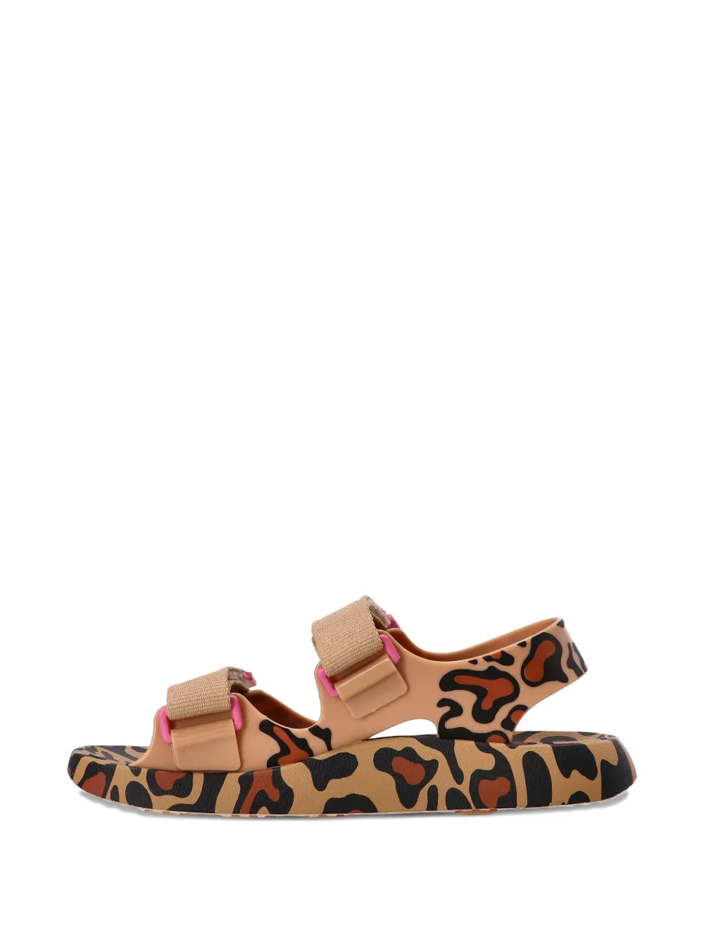 Melissa Mix Ad leopard-print flat sandals Neutrals