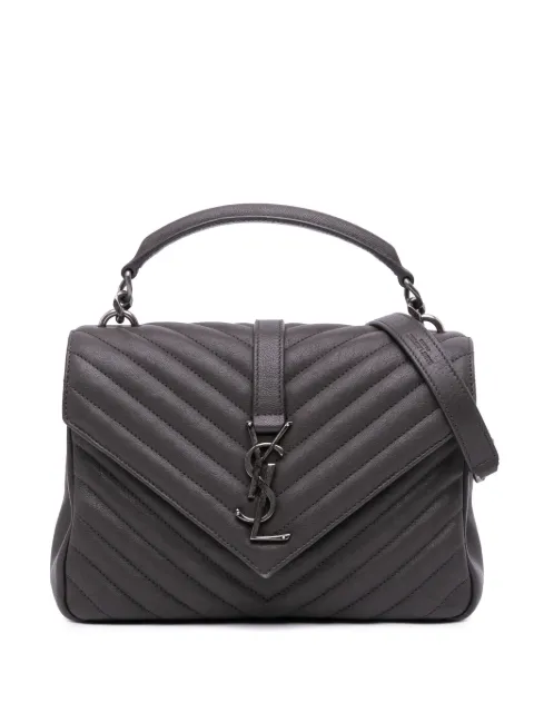 Saint Laurent Pre-Owned 2017 Medium Monogram Chevron Sheepskin College satchel
