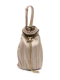 CHANEL Pre-Owned 2017-2018 Small Metallic Calfskin Coco Pleats Drawstring backpack - Gold