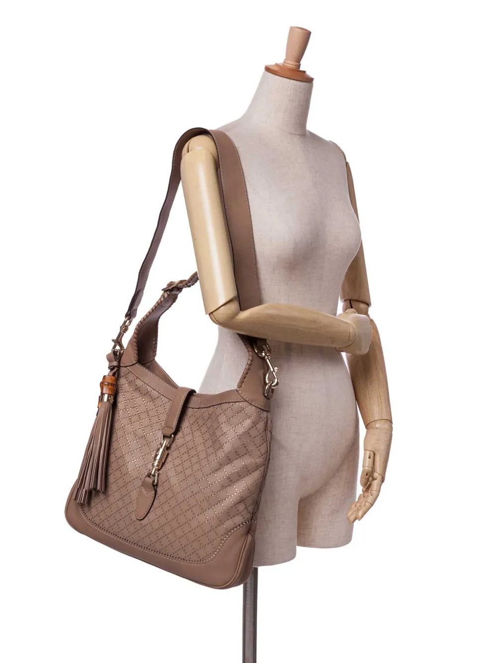 Gucci Pre-Owned 2016-2024 Medium Diamante Perforated Calfskin New Jackie satchel | Pre-Owned | Image 2