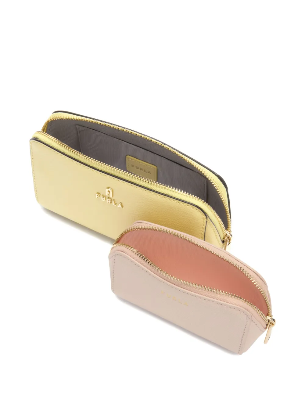 Furla Camelia Zip-top Make Up Bag In Yellow