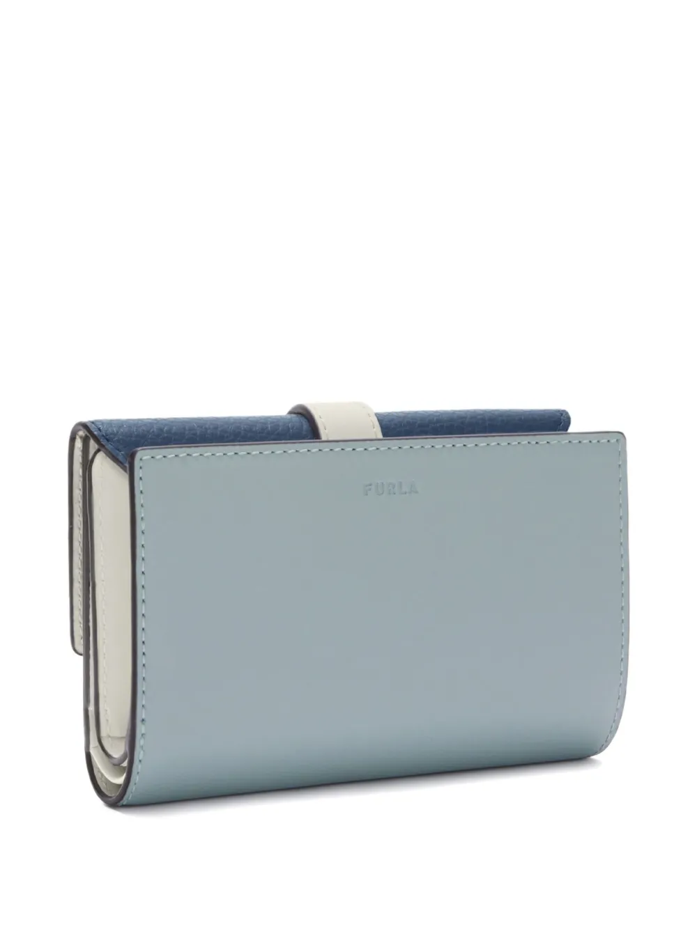 Furla Grazia Compact M leren tweekleurige portemonnee - Blauw