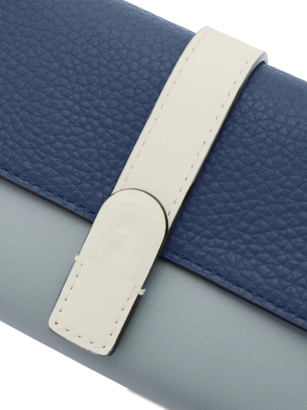Furla Grazia Compact M Leather Two-tone Wallet In Blue