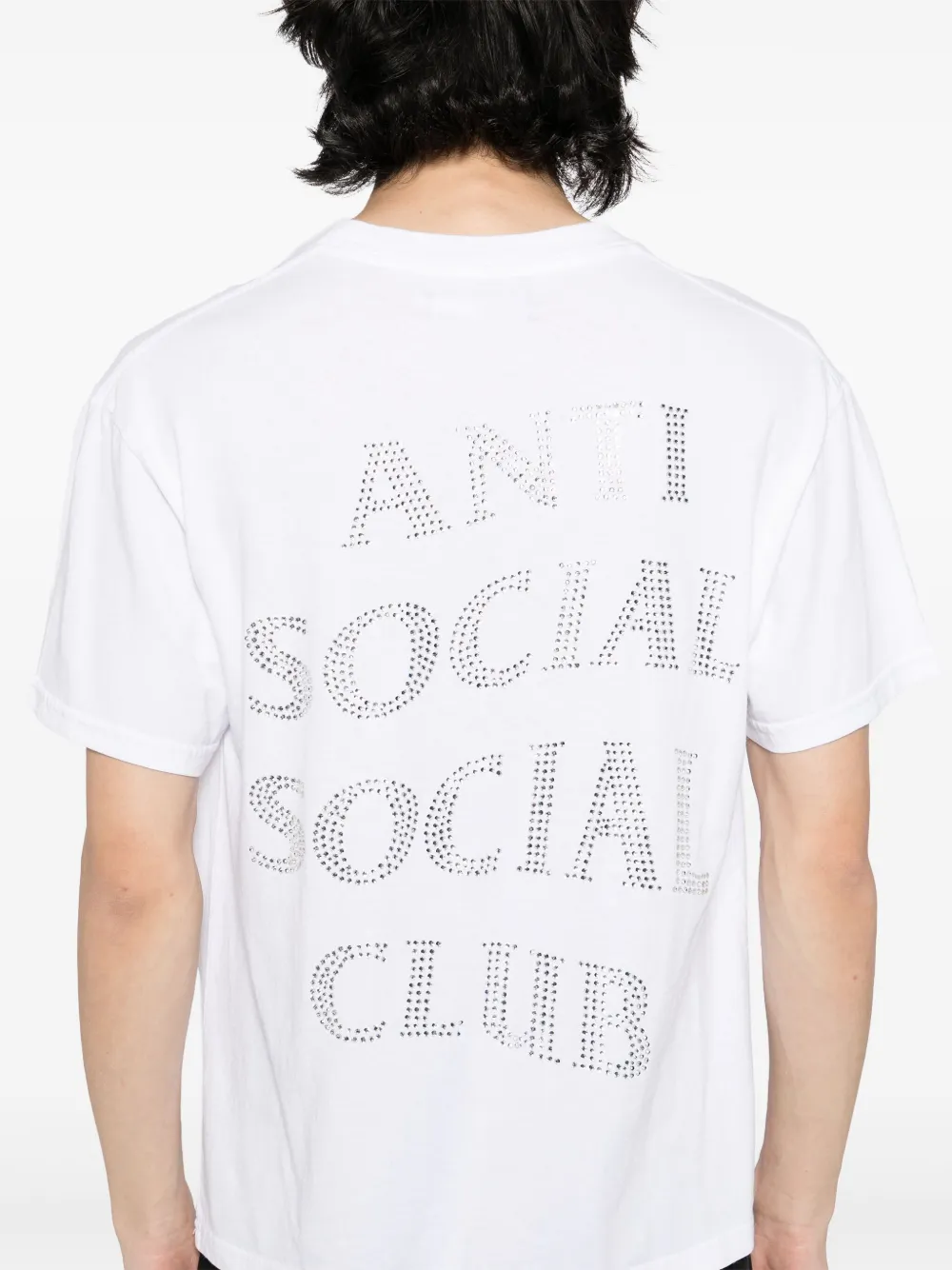 Anti Social Club Mind Games T-shirt met stras Wit