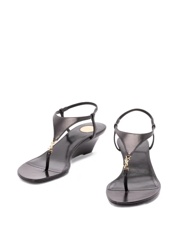 Saint Laurent レザー サンダル | ブラック | FARFETCH JP