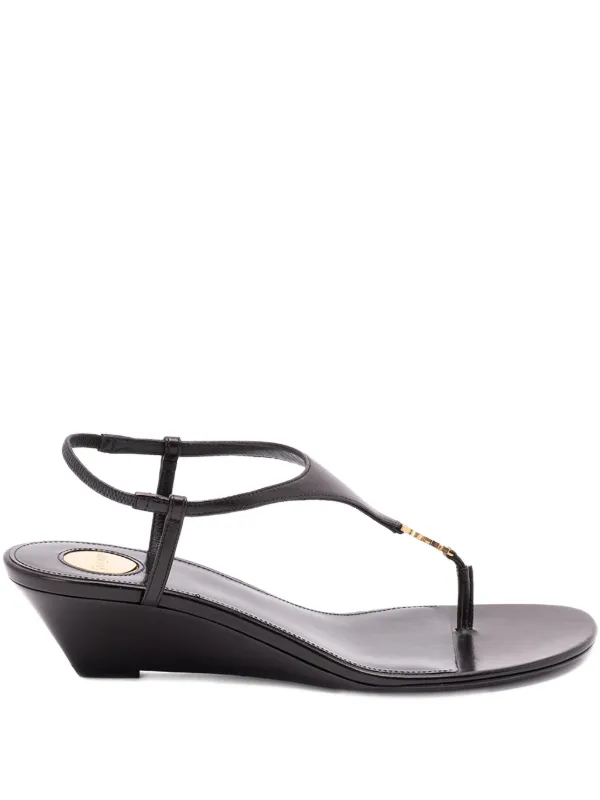 ✨美品 SAINT LAURENTサンダル 希少ヒール ブラック レザー 箱付 Saint Laurent レザー サンダル | ブラック | FARFETCH JP
