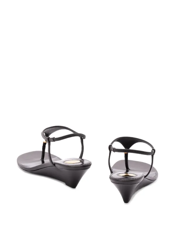 Saint Laurent レザー サンダル | ブラック | FARFETCH JP