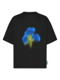 FLÂNEUR Blurred Flower-print T-shirt - Black